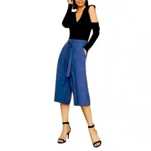 BCBG Modal Pleated Pull On Culottes Capris Crop Wide Leg Pants Belted
